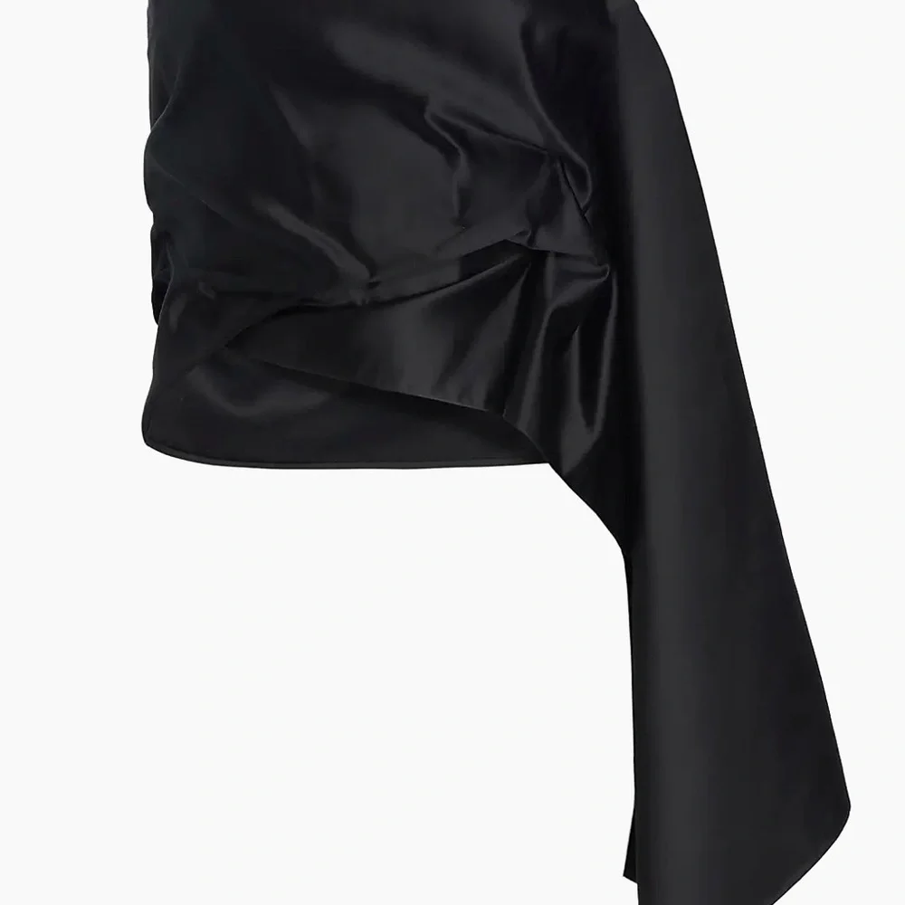 The Row Black Nana Strapless Draped Satin Top size 2 - Picture 4 of 7